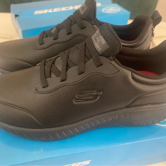 Skechers Squad SR Women's Slip Resistant Athletic Work Shoes - Black, M, US 9