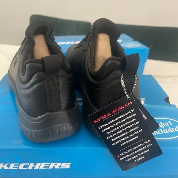 Skechers Squad SR Women's Slip Resistant Athletic Work Shoes - Black, M, US 9