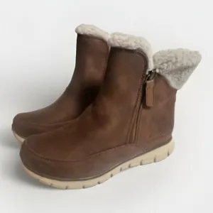 Skechers Synergy Womens 7 Winter Boots Booties Zipper Snow Ankle Lined Shoe New