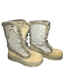 Skechers Womens Winter Boots - 10 - Brown - Leather Upper - Fax Fur - SN45708