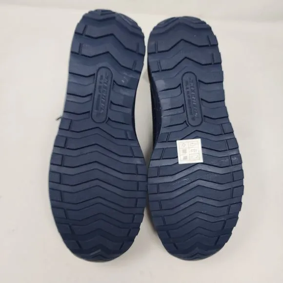 Skechers Work Shoes Womens 8 Blue Bulkin Balran Composite Toe Knit Sneakers Gold
