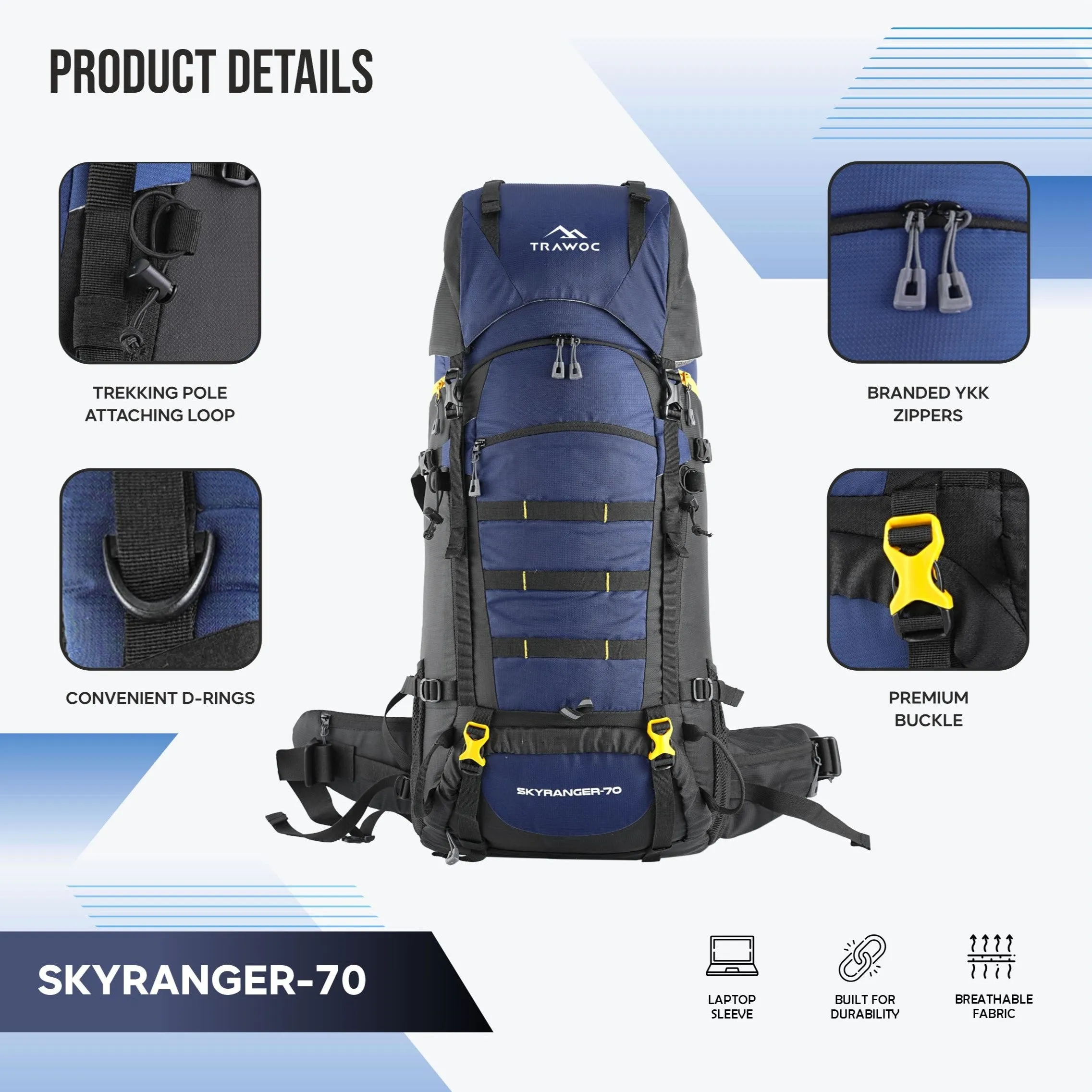 SKYRANGER-70 Rucksack - Navyblue