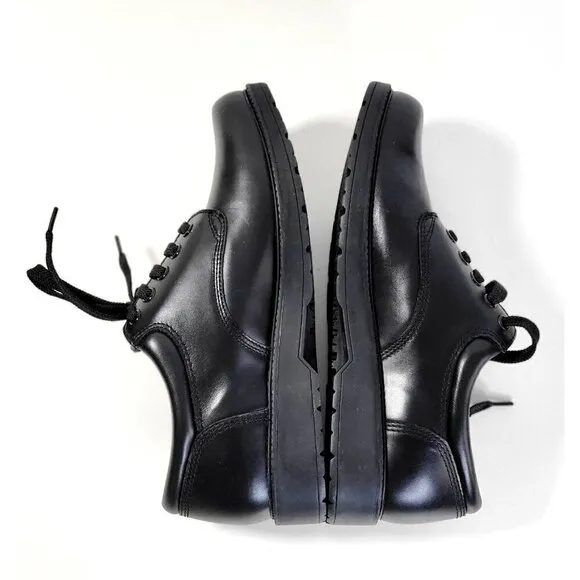 SlipLess Shoes Men Work Shoes Leather Black Size 7.5