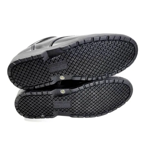 SlipLess Shoes Men Work Shoes Leather Black Size 7.5