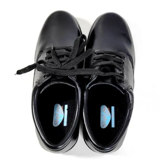 SlipLess Shoes Men Work Shoes Leather Black Size 7.5