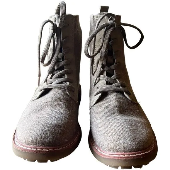 Sofft Combat Boots Booties Womens Size 9.5 Tan Landee Knit Outdoors Warm