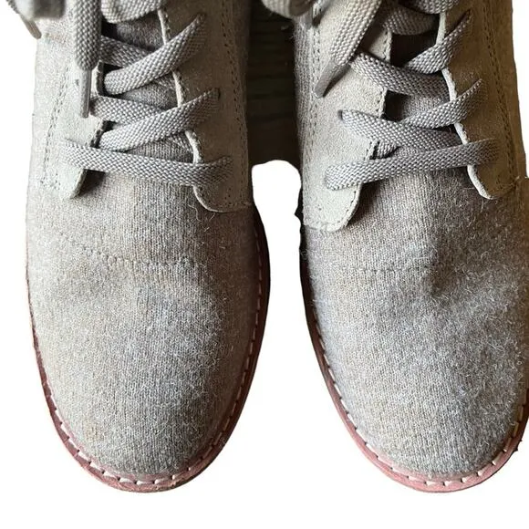 Sofft Combat Boots Booties Womens Size 9.5 Tan Landee Knit Outdoors Warm