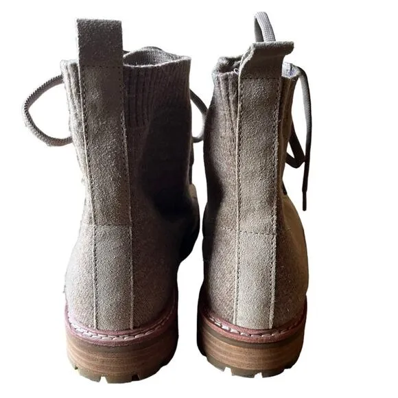 Sofft Combat Boots Booties Womens Size 9.5 Tan Landee Knit Outdoors Warm