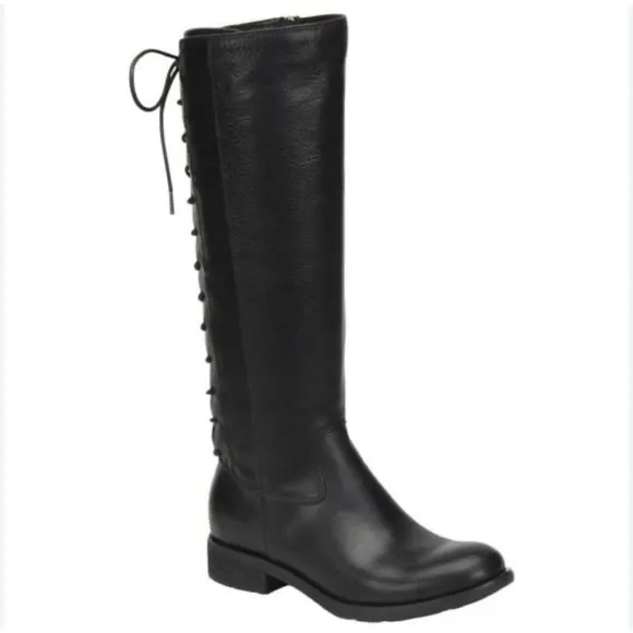 Sofft Women's Sharnell Black Leather Waterproof Knee-High Boots size 6 EUC