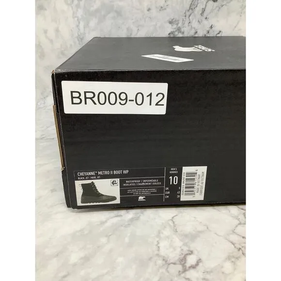 Sorel 10 Black/Jet Cheyanne Metro II Waterproof Boots Insulated Lace Up BR9-12