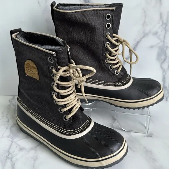 Sorel 1964 Premium CVS Waterproof Boots, Black/Fossil Size 8