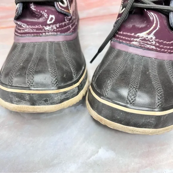 Sorel 1964 Waterproof Premium Patent Leather Purple Winter Boots 6.5