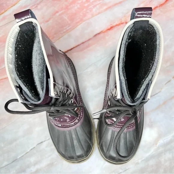 Sorel 1964 Waterproof Premium Patent Leather Purple Winter Boots 6.5