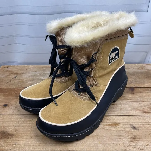 Sorel &quot;Tivoli III&quot; Waterproof‎ Winter Boots - Curry/Black - Women's 10