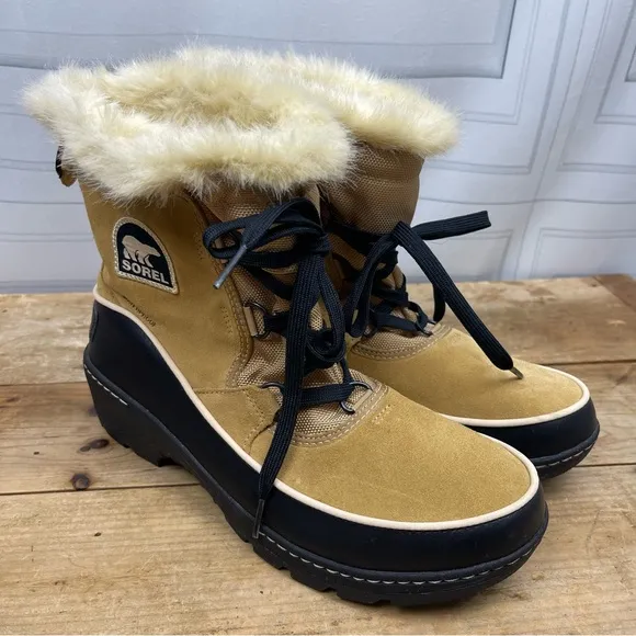 Sorel &quot;Tivoli III&quot; Waterproof‎ Winter Boots - Curry/Black - Women's 10