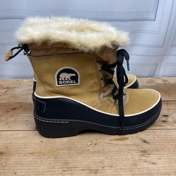 Sorel &quot;Tivoli III&quot; Waterproof‎ Winter Boots - Curry/Black - Women's 10