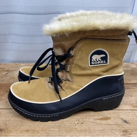 Sorel &quot;Tivoli III&quot; Waterproof‎ Winter Boots - Curry/Black - Women's 10