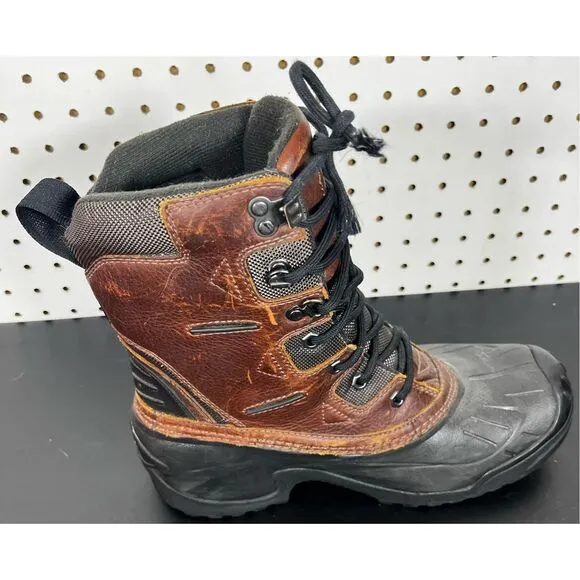 Sorel Avalanche Black Brown Leather Insulated Water Proof Boots size 9.5