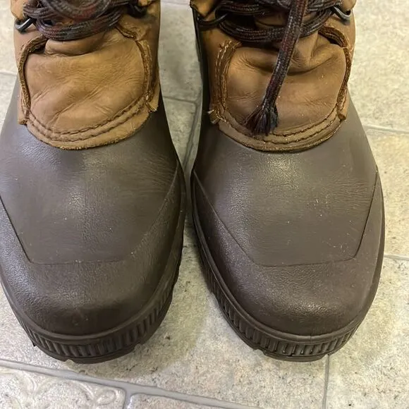 Sorel Badger Brown Women’s Insulated Winter Toe-Up Boots with Faux Fur- Size 7
