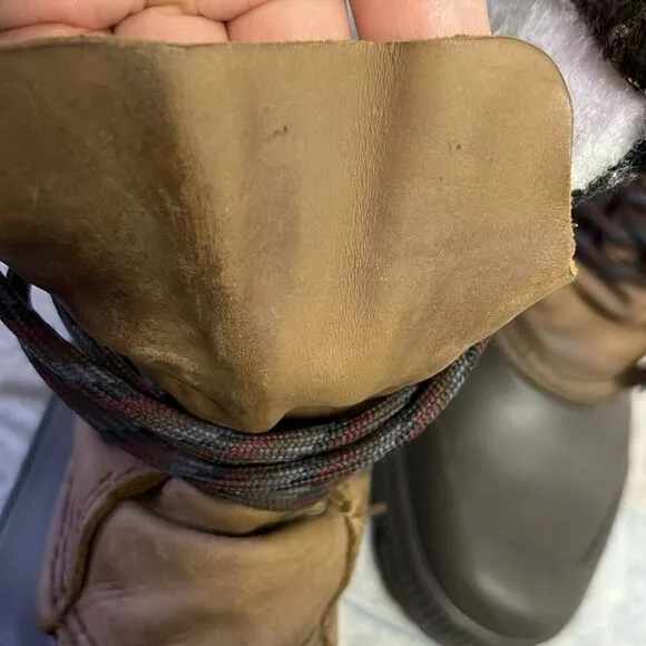 Sorel Badger Brown Women’s Insulated Winter Toe-Up Boots with Faux Fur- Size 7