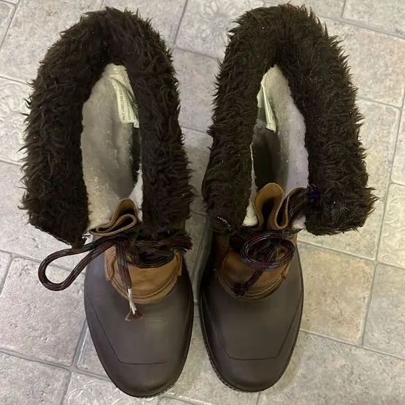 Sorel Badger Brown Women’s Insulated Winter Toe-Up Boots with Faux Fur- Size 7