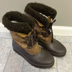 Sorel Badger Brown Women’s Insulated Winter Toe-Up Boots with Faux Fur- Size 7