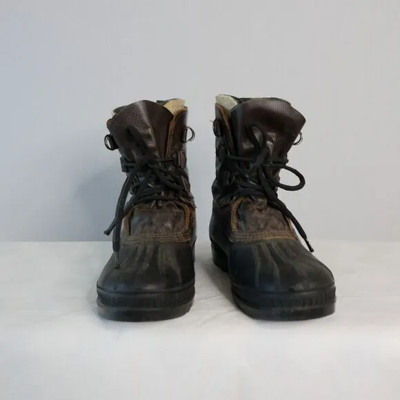 Sorel Badger ? Men's Sz 11 Brown Black Insulated Boots Felt Lining Snow Duck