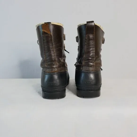 Sorel Badger ? Men's Sz 11 Brown Black Insulated Boots Felt Lining Snow Duck