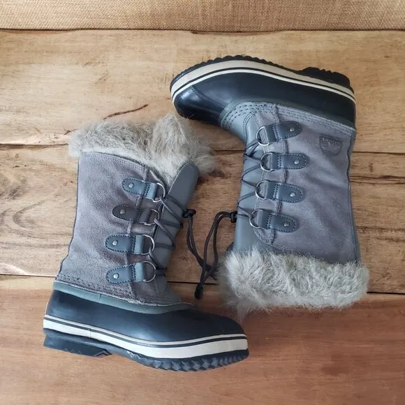 SOREL Big Kid Size 3 Joan of Arctic Waterproof Insulated Grey Winter Snow Boot