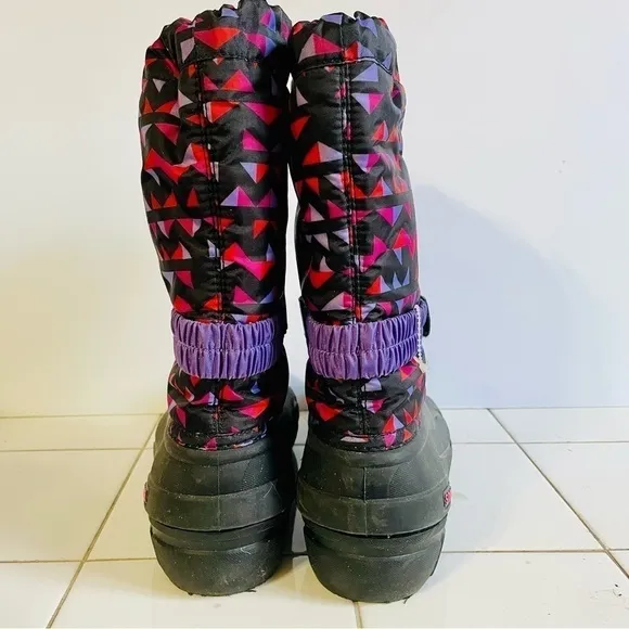 Sorel Black, Pink, and Purple Snow Boots Size 6 NWT