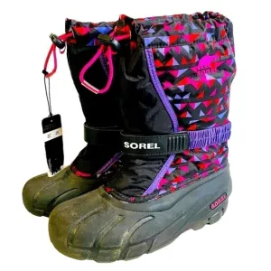 Sorel Black, Pink, and Purple Snow Boots Size 6 NWT