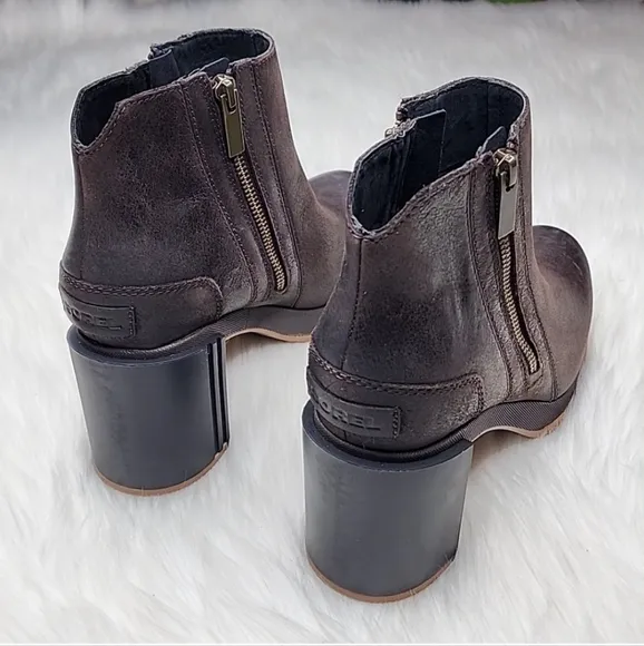 SOREL Blake Bootie Blackened Brown Double Side Zip Boots