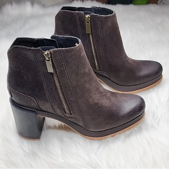 SOREL Blake Bootie Blackened Brown Double Side Zip Boots