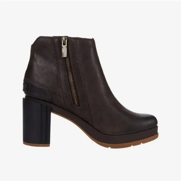 SOREL Blake Bootie Blackened Brown Double Side Zip Boots