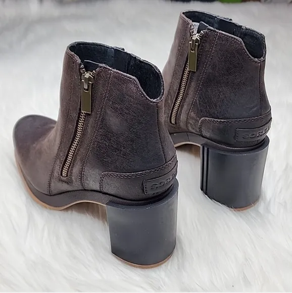 SOREL Blake Bootie Blackened Brown Double Side Zip Boots