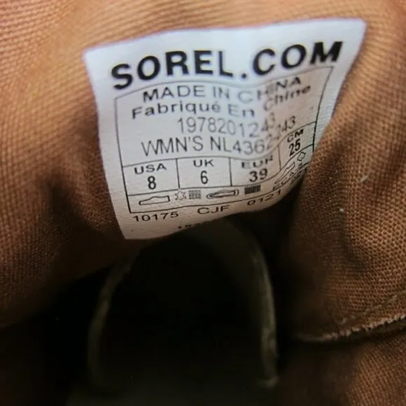 Sorel Boots 8 Leather Wedge Tan &amp; Grey Waterproof Lace Up NEW IN BOX