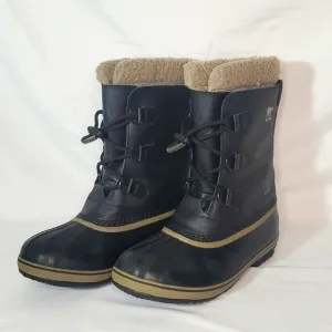 SOREL Boots Black Sherpa Faux Fur Insulated Waterproof Boots Men's 7