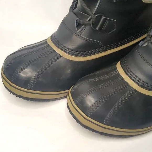 SOREL Boots Black Sherpa Faux Fur Insulated Waterproof Boots Men's 7