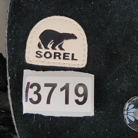 Sorel Boots Girls 4 Black Joan Of Arctic Youth Waterproof Winter Snow Kids