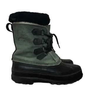 Sorel Boots Leather Waterproof Rubber Duck Insulated Winter Snow Green Women 9‎