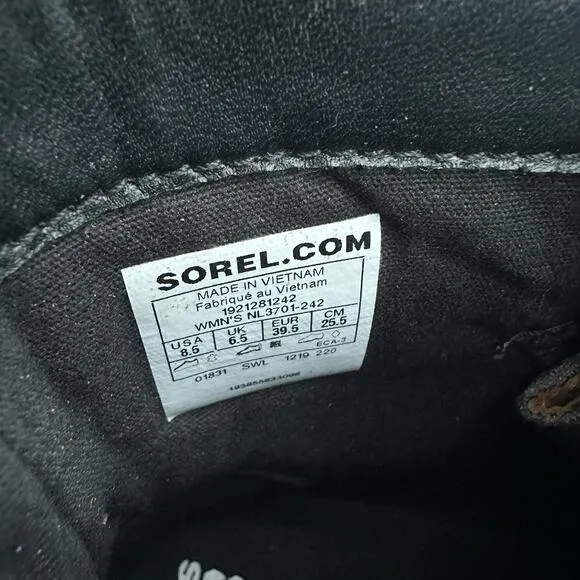 Sorel Boots Womens Womens 8.5 Tan Leather Lace Up Lennox Combat Hike Waterproof