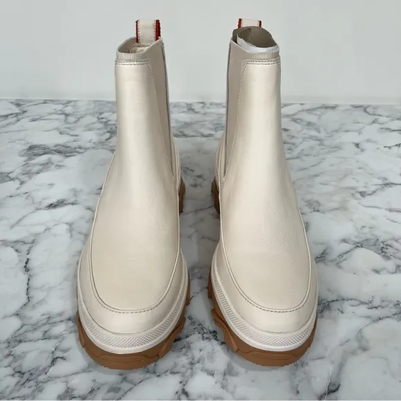 SOREL BREX Chelsea Waterproof Ankle Boots Natural Sea Salt Ivory Beige size 7