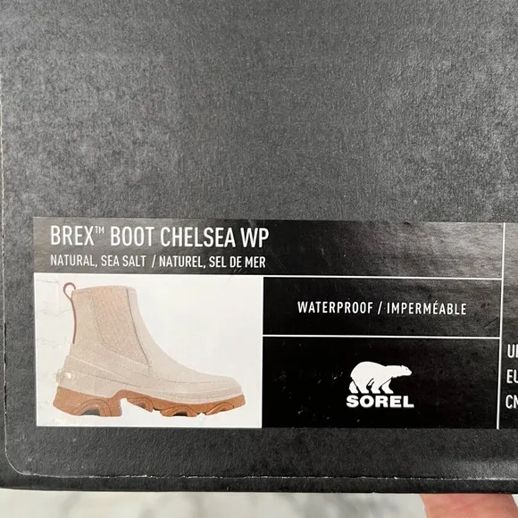 SOREL BREX Chelsea Waterproof Ankle Boots Natural Sea Salt Ivory Beige size 7
