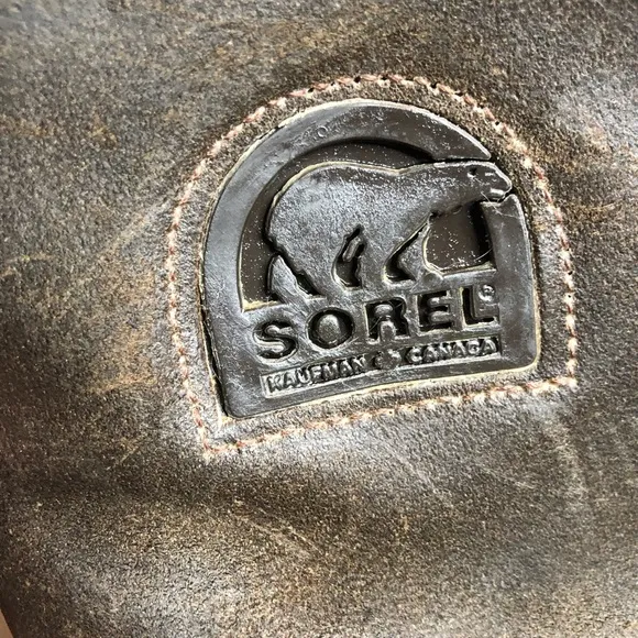 Sorel brown leather duck snow boots
