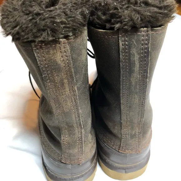 Sorel brown leather duck snow boots