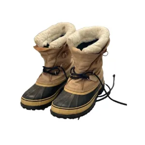 SOREL Caribou Insulated Snow Work Boots, Men's Size 8 - Brown Leather Waterproof