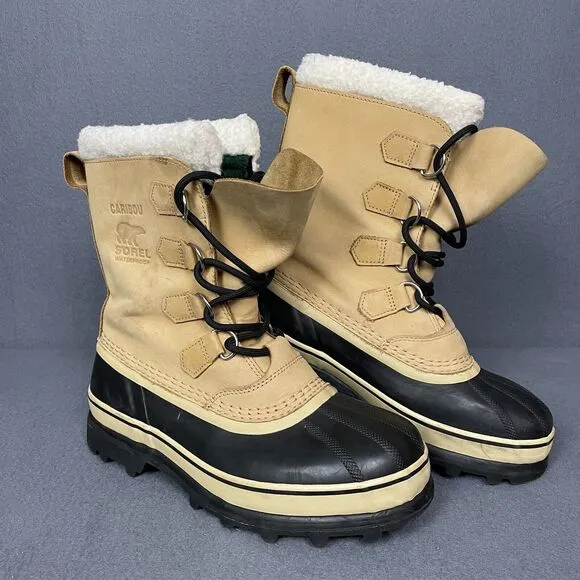 Sorel Caribou NM1000-281 Boot Men's US 7.5 Buff Nubuck Waterproof Snow Boots