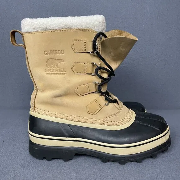 Sorel Caribou NM1000-281 Boot Men's US 7.5 Buff Nubuck Waterproof Snow Boots