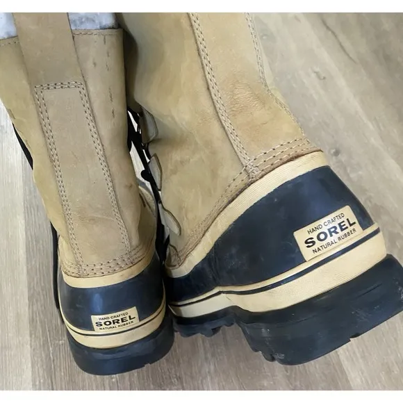 Sorel Caribou Snow Boots Waterproof Insulated Mens 11 Lined Winter Brown Suede