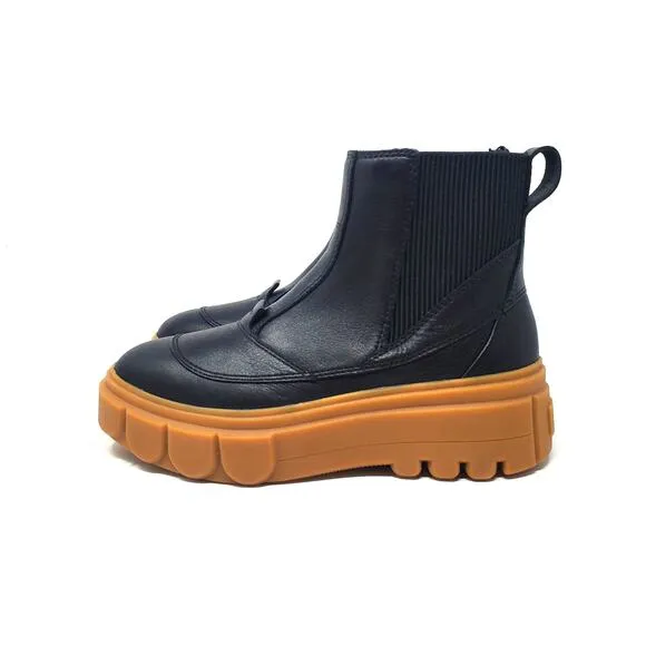Sorel Caribou X Chelsea Boots Waterproof Leather Black Brown Size US 8.5 NEW